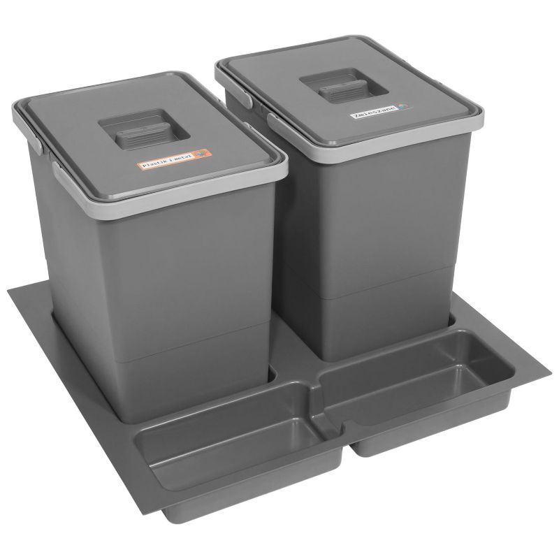 Sortownik śmieci FUTURE do szuflady w szafce 60 cm 2 kosze 2x18 l, wysokość 34 cm 1kpl.