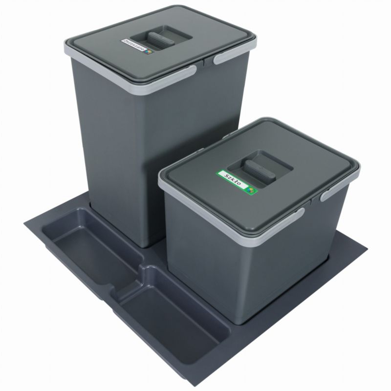 Sortownik śmieci FUTURE do szuflady w szafce 60cm 2 kosze 1x24 l + 1x15 l, wysokość 28/44cm Sortowniki24 1 szt.