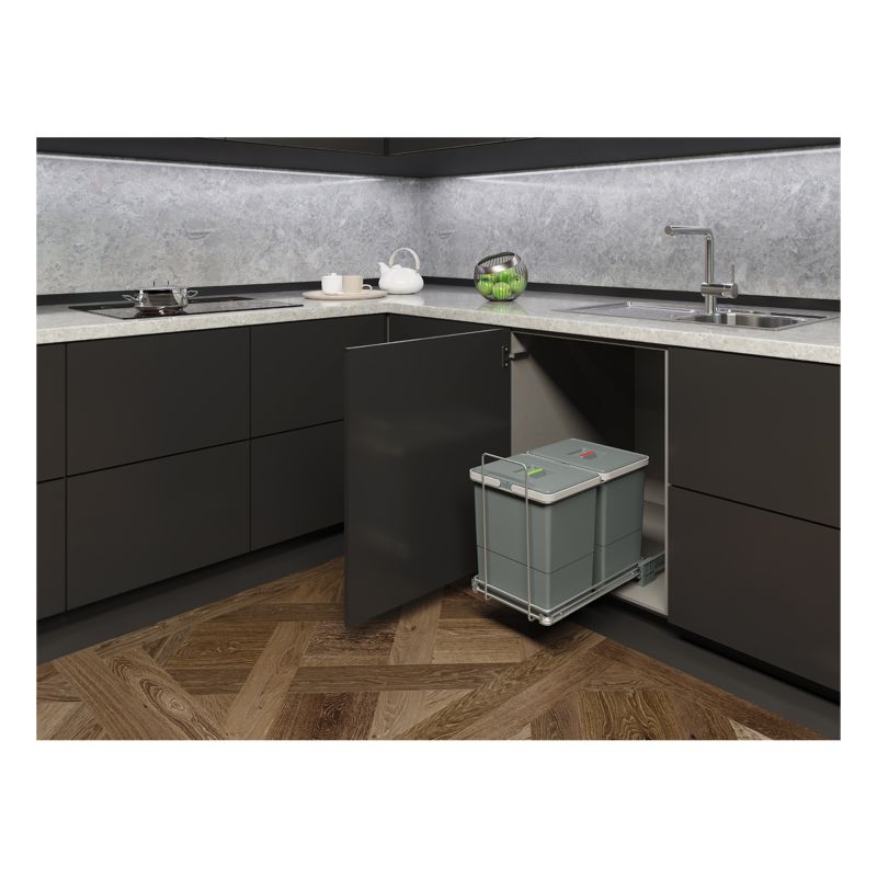 Sortownik na śmieci Elletipi Ecofil do szafki 3 kosze 12l+12l+12l - 1 kpl