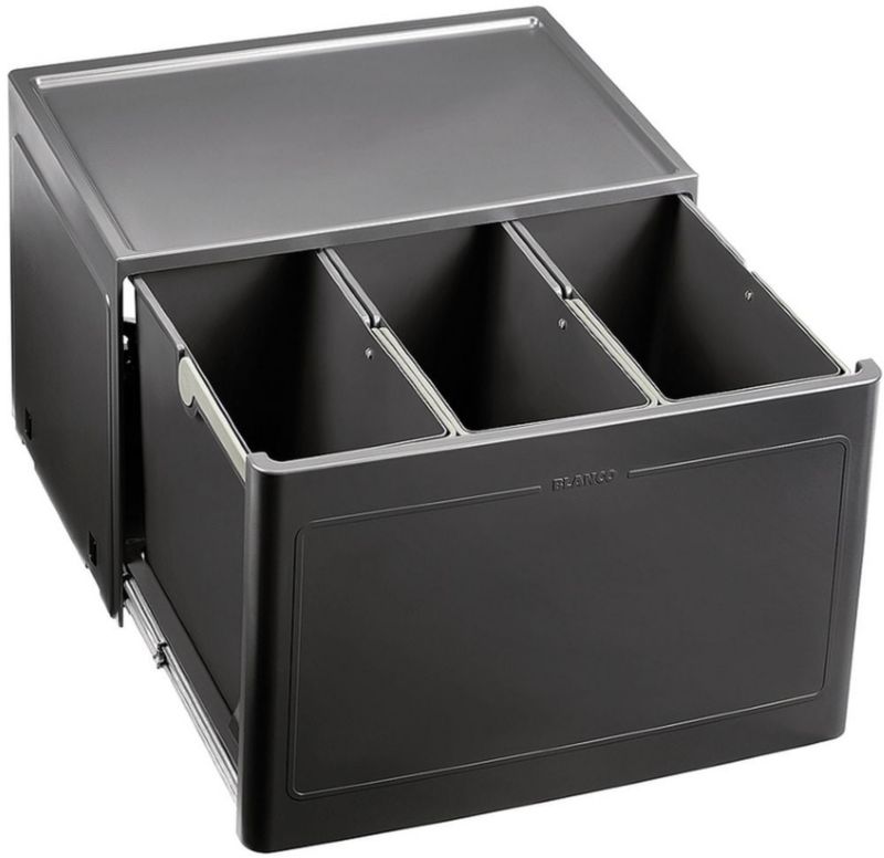 Sortownik odpadów Blanco Botton Pro 60/3, 3 kosze 13l, prowadnica kulkowa, do szafki 60cm, 1 szt.