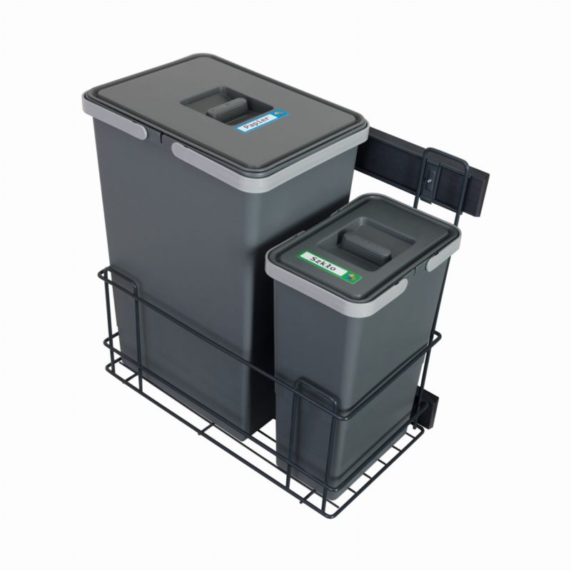 Sortownik Sortowniki24 SLIM z koszami FUTURE od 30 cm 1x24l+1x8l cichy domyk 1 szt.