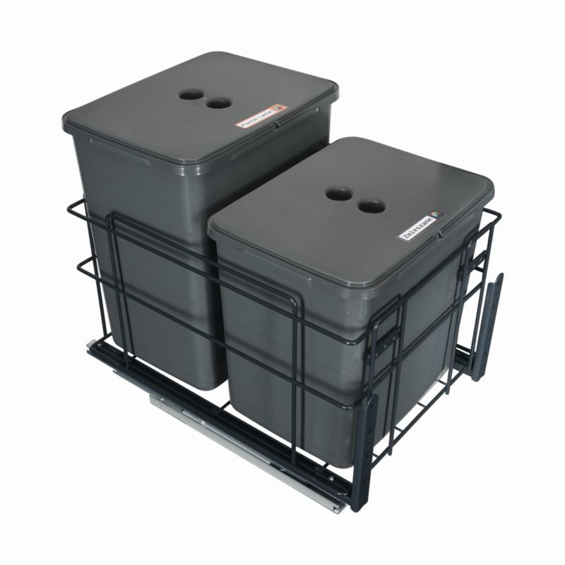 Sortownik Sortowniki24 SQUARE FRONT z koszami FLEXI 40 cm 1x20l+1x16l cichy domyk 1 szt.