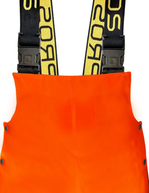 Spodnie ogrodniczki dwukolorowe model 891 R Pomarańczowy fluorescencyjny/Niebieski 52 1szt.