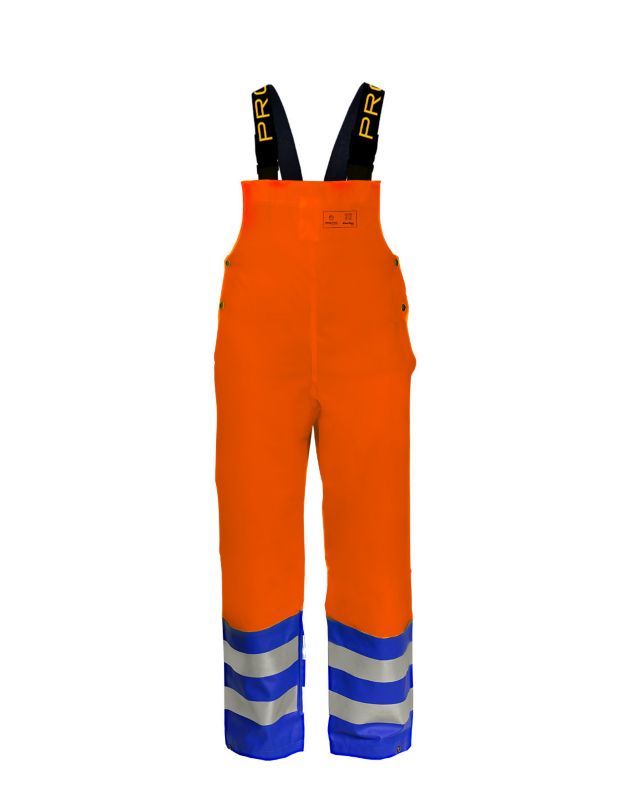 Spodnie ogrodniczki dwukolorowe model 891 R Pomarańczowy fluorescencyjny/Niebieski 58 1szt.