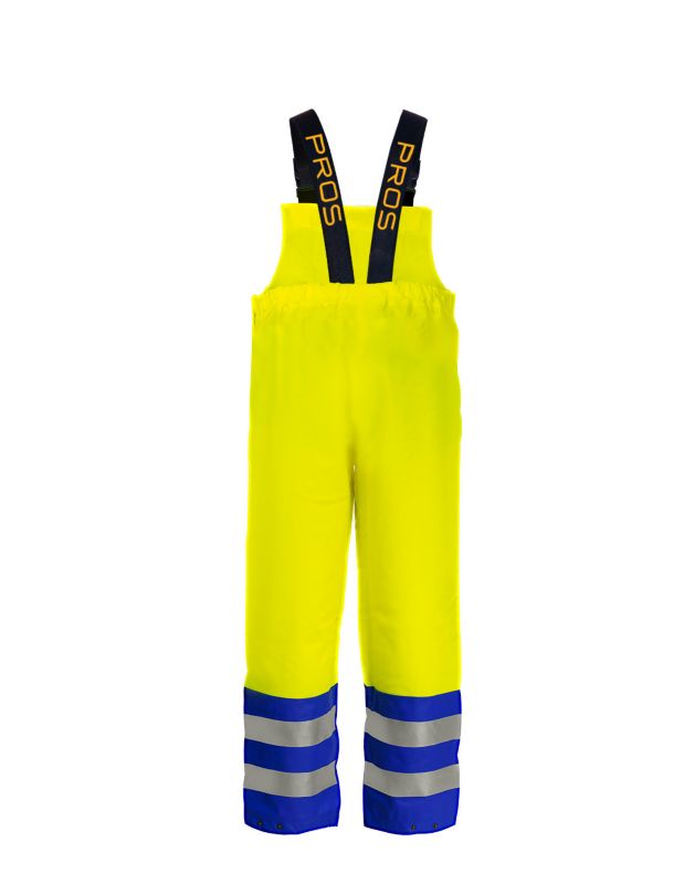 Spodnie ogrodniczki dwukolorowe model 891 R Żółty fluorescencyjny/Niebieski 58 1szt.