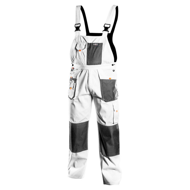 Spodnie robocze na szelkach unisex NEO TOOLS XL białe 1 szt.