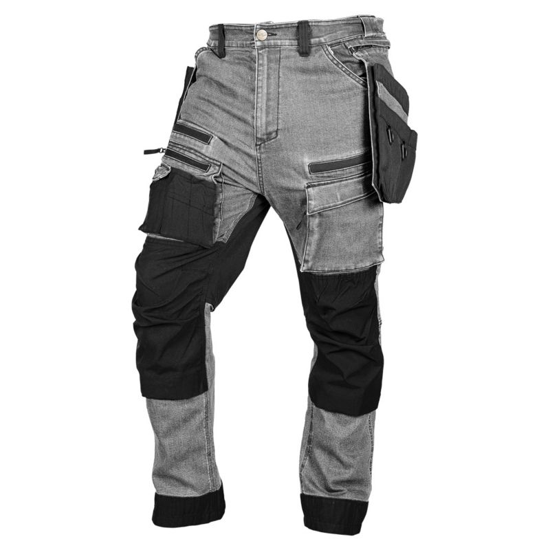 Spodnie robocze NEO TOOLS DENIM, wzmocnienia Cordura, odpinane kieszenie kaburowe, szare, rozmiar XXXL 1 szt