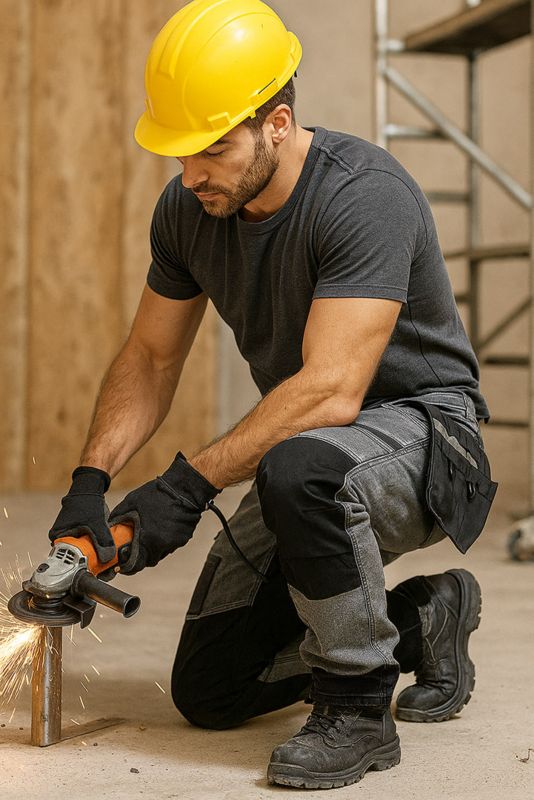 Spodnie robocze NEO TOOLS DENIM, wzmocnienia Cordura, odpinane kieszenie kaburowe, szare, rozmiar XXXL 1 szt