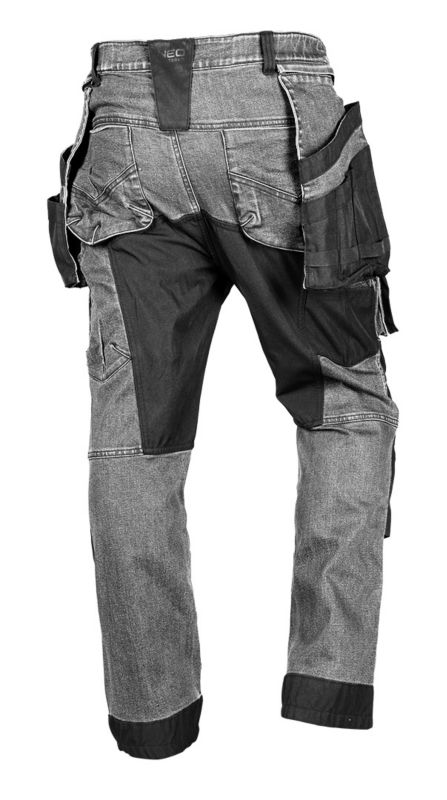 Spodnie robocze NEO TOOLS DENIM, wzmocnienia Cordura, odpinane kieszenie kaburowe, szare, rozmiar XXXL 1 szt