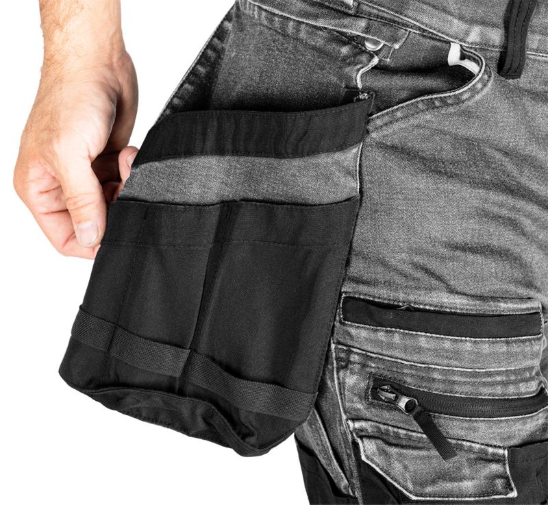 Spodnie robocze NEO TOOLS DENIM, wzmocnienia Cordura, odpinane kieszenie kaburowe, szare, rozmiar XXXL 1 szt
