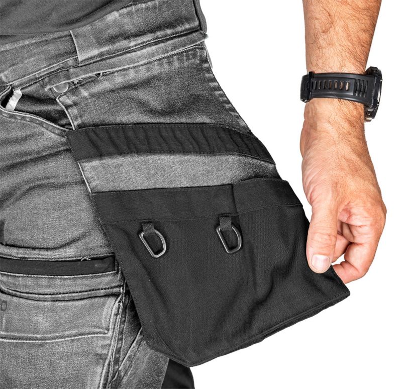 Spodnie robocze NEO TOOLS DENIM, wzmocnienia Cordura, odpinane kieszenie kaburowe, szare, rozmiar XXXL 1 szt