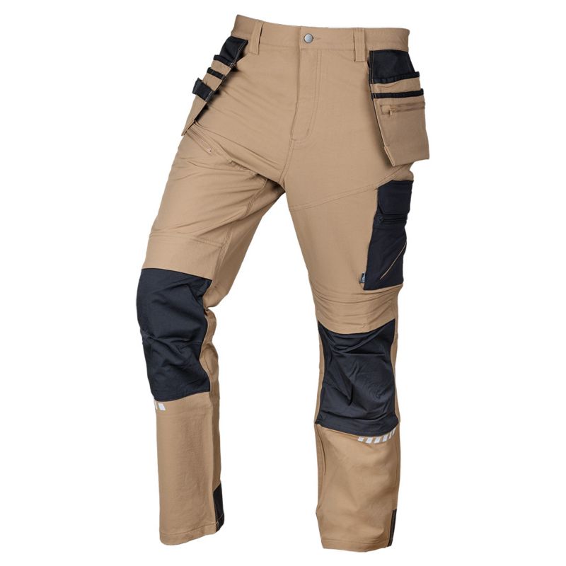 Spodnie robocze NEO TOOLS Mix&Match, 4 way stretch, z kaburami, Cordura, beżowo-czarne, rozmiar L 1 szt