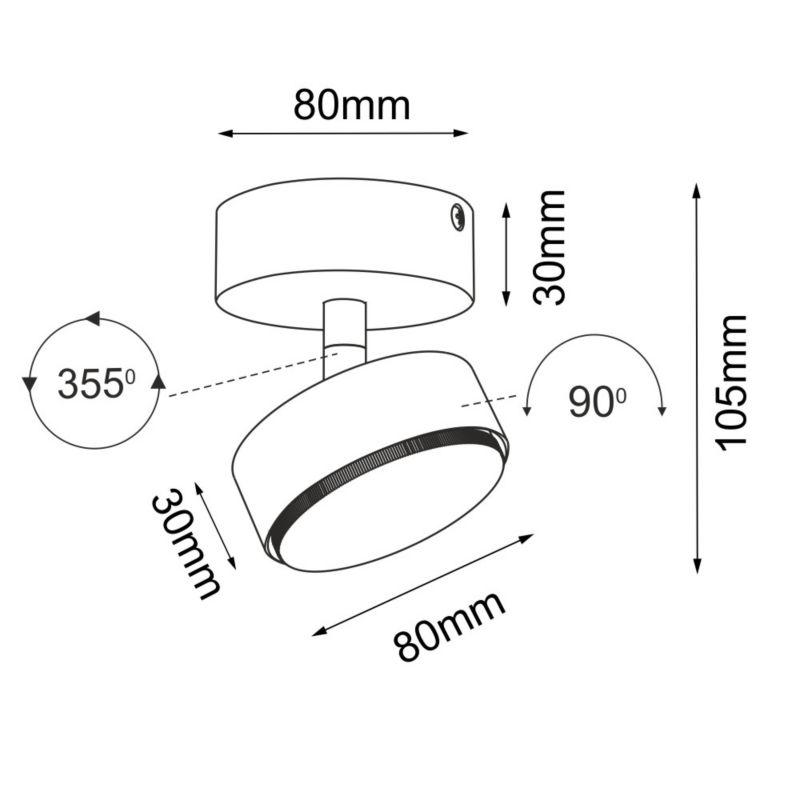 Spot Brosline Drop biały  1 x GX53 x 9W IP20 wym: 10,5 x 8 x 8 cm - 1 szt.