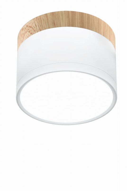 Spot Candellux Tuba  biały jasne drewno LED 9W 4000K 590lm  IP20 wym: 8,8 x 8,8 cm aluminium - 1 szt.