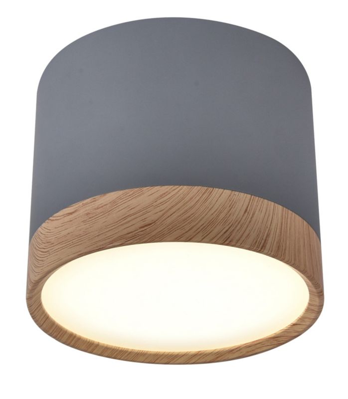 Spot Candellux Tuba  szaro-jasne drewno LED 9W 4000K 650lm  IP20 wym: 8,8 x 8,8 cm aluminium - 1 szt.