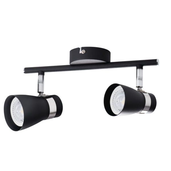 Spot Kanlux Enali  czarny-chromowany  2 x GU10 x 35W IP20 wym: 8 x 28 cm - 1 szt.