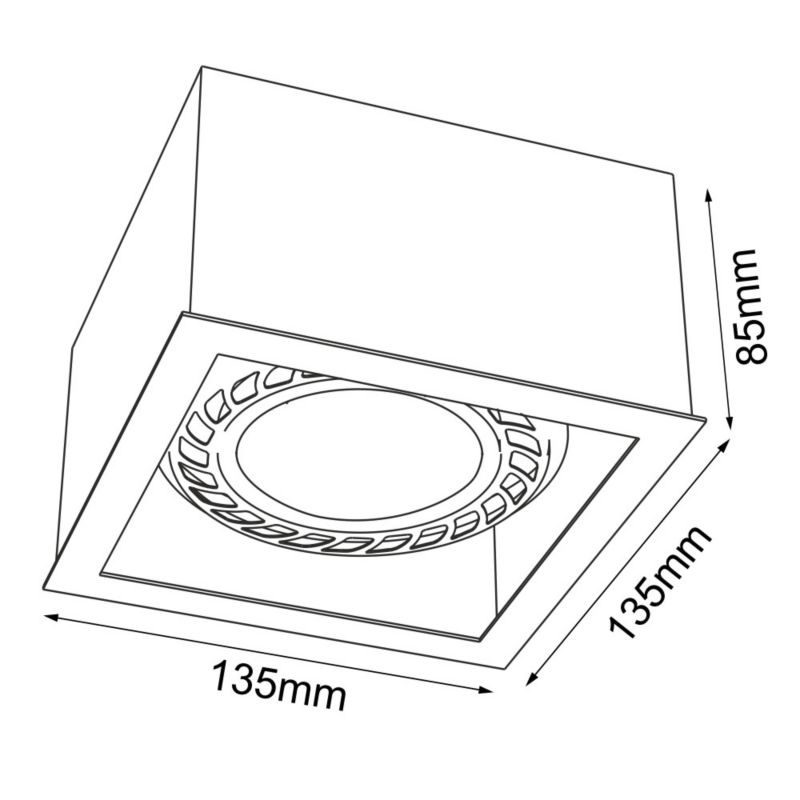 Spot oprawa sufitowa Brosline Cage biały  1 x GU10 x 18W IP20 wym: 8,5 x 13,5 x 13,5 cm - 1 szt.
