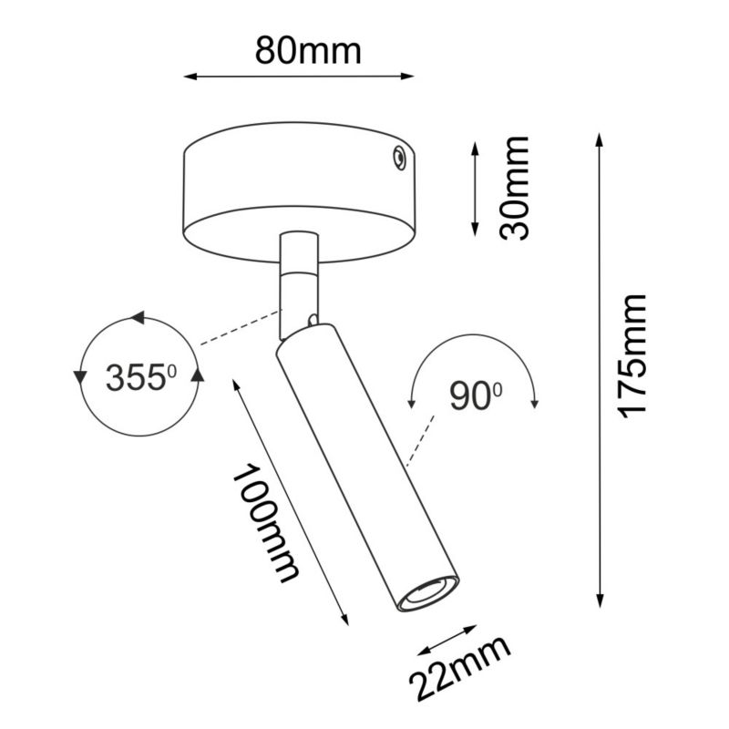 Spot oprawa sufitowa Brosline Point biały  1 x G9 x 2.5W IP20 wym: 17,5 x 8 x 8 cm - 1 szt.