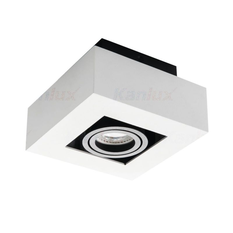 Spot oprawa sufitowa Kanlux Stobi biało-czarny  1 x GU10 x 25W IP20 wym: 14 x 14 cm - 1 szt.