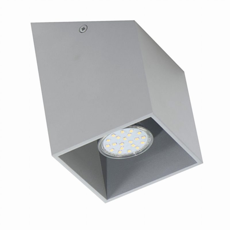 Spot oprawa sufitowa Lampex Rubik  szary  1 x GU10 x 40W IP20 wym: 10 x 10 cm - 1 szt.