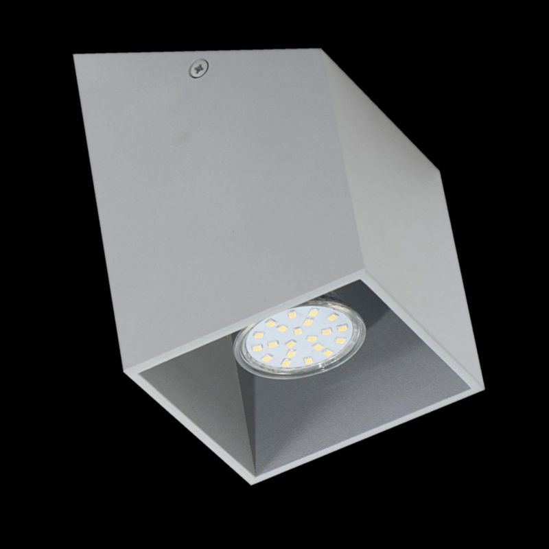 Spot oprawa sufitowa Lampex Rubik  szary  1 x GU10 x 40W IP20 wym: 10 x 10 cm - 1 szt.
