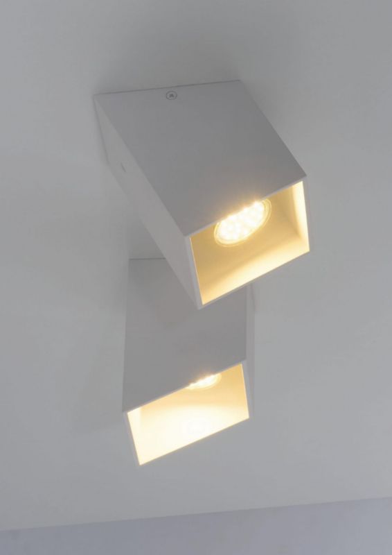 Spot oprawa sufitowa Lampex Rubik  szary  1 x GU10 x 40W IP20 wym: 10 x 10 cm - 1 szt.