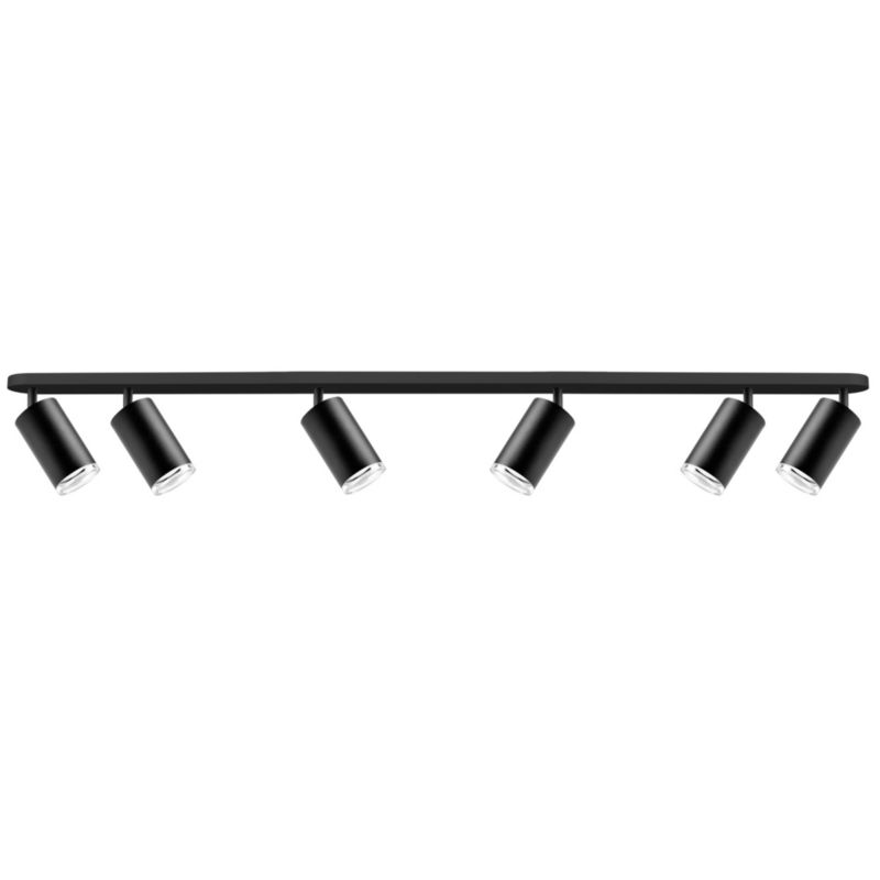 Spot oprawa sufitowa Polux Turyn  czarno-przeźroczysty akryl do łazienki 6 x GU10 x 10W IP44 wym: 16,3 x 5,5 cm - 1 szt.