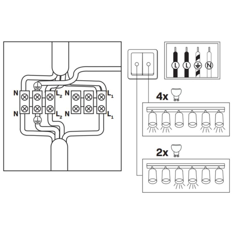 Spot oprawa sufitowa Polux Turyn  czarno-przeźroczysty akryl do łazienki 6 x GU10 x 10W IP44 wym: 16,3 x 5,5 cm - 1 szt.