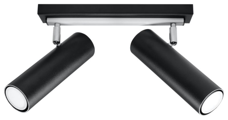 Spot oprawa sufitowa Sollux Lighting Direzione  czarny-chromowany  2 x GU10 x 40W IP20 wym: 30 x 30 cm - 1 szt.