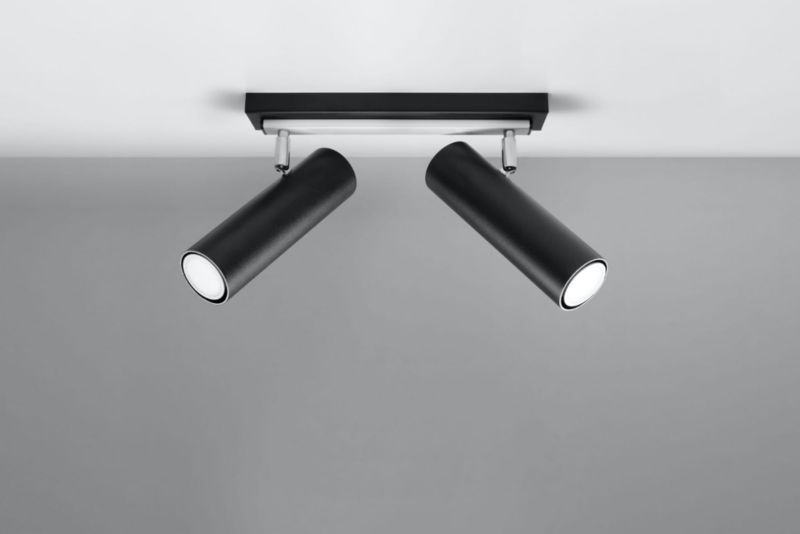 Spot oprawa sufitowa Sollux Lighting Direzione  czarny-chromowany  2 x GU10 x 40W IP20 wym: 30 x 30 cm - 1 szt.