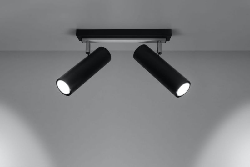 Spot oprawa sufitowa Sollux Lighting Direzione  czarny-chromowany  2 x GU10 x 40W IP20 wym: 30 x 30 cm - 1 szt.