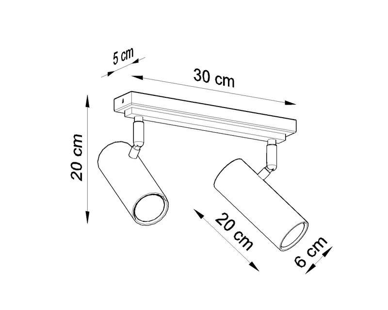 Spot oprawa sufitowa Sollux Lighting Direzione  czarny-chromowany  2 x GU10 x 40W IP20 wym: 30 x 30 cm - 1 szt.