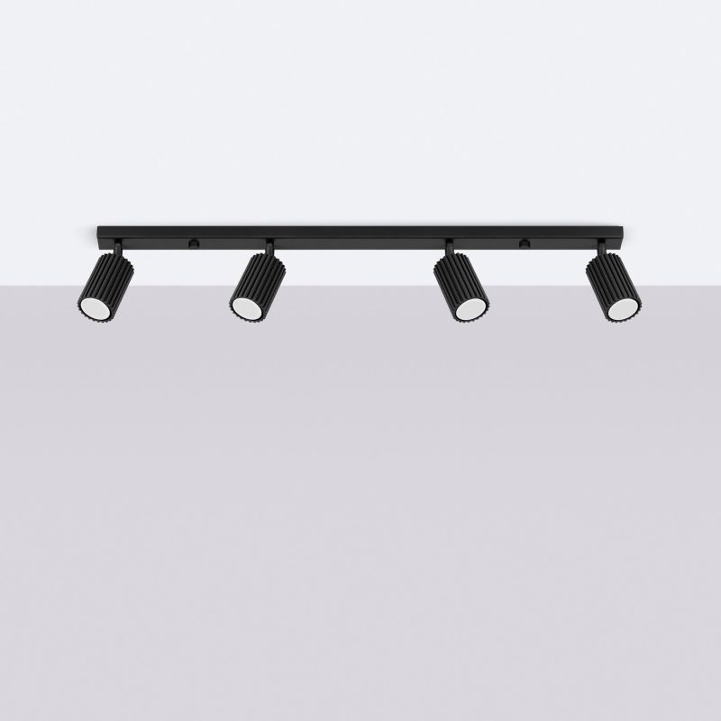 Spot oprawa sufitowa Sollux Lighting Karbon czarny  4 x GU10 x  IP20 wym: 16,5 x 81 x 6,5 cm - 1 szt.