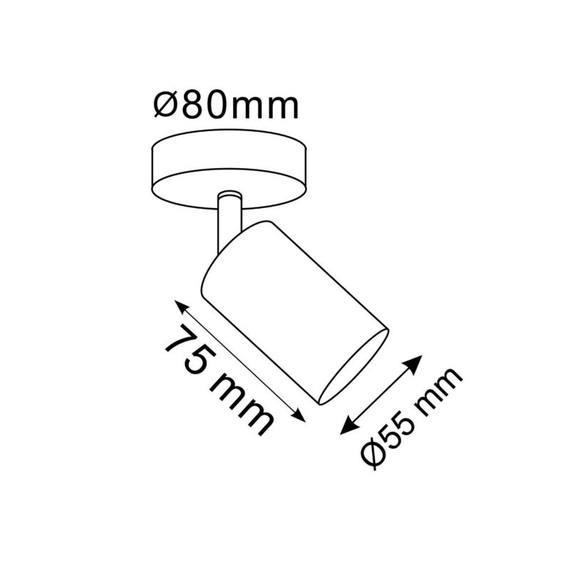 Spot Polux Goldi złoty  1 x GU10 x 10W IP20 wym: 8 x 8 cm - 1 szt.