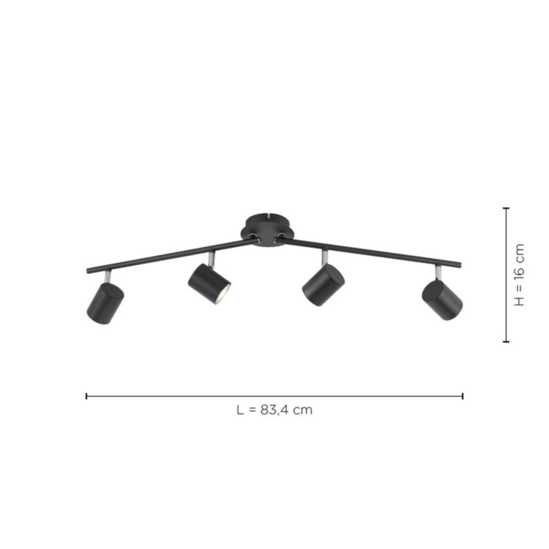 Spot reflektor natynkowy Just Light TARIK antracytowy 4xGU10x4,5W wym:16x83,4x76,5cm IP20 -1 szt.