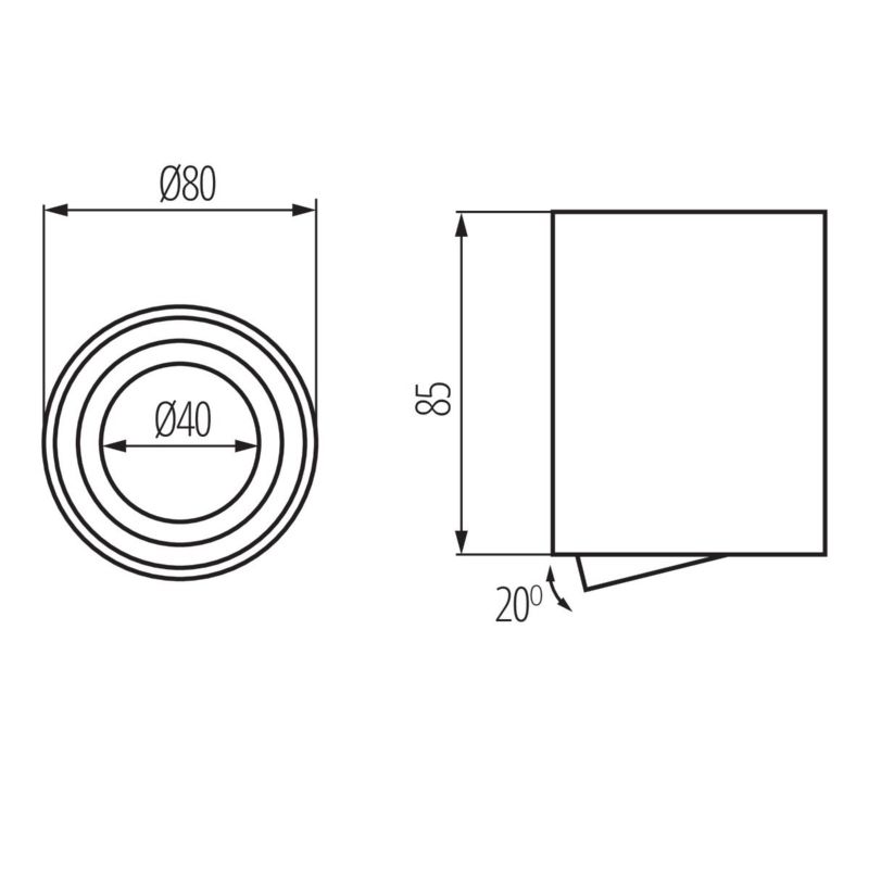 Spot reflektor natynkowy Kanlux BORD ONE czarny 1xGU10x10W wym:8,5x8x8cm IP20 -1 szt.