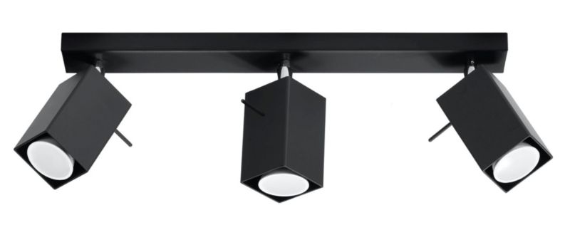 Spot Sollux Lighting Merida  czarny-chromowany  3 x GU10 x 40W IP20 wym: 45 x 8 cm - 1 szt.