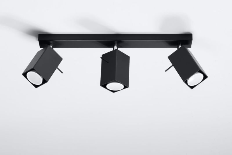 Spot Sollux Lighting Merida  czarny-chromowany  3 x GU10 x 40W IP20 wym: 45 x 8 cm - 1 szt.