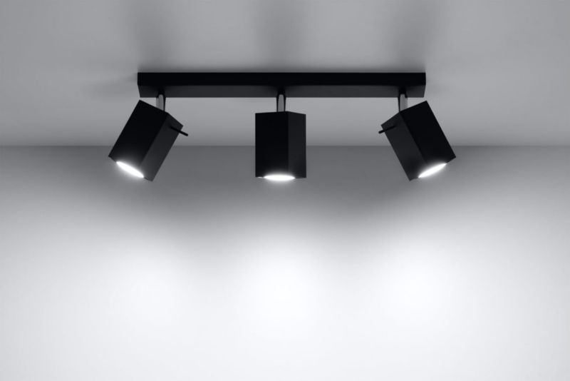 Spot Sollux Lighting Merida  czarny-chromowany  3 x GU10 x 40W IP20 wym: 45 x 8 cm - 1 szt.