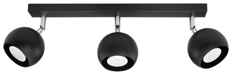 Spot Sollux Lighting Oculare  czarny-chromowany  3 x GU10 x 40W IP20 wym: 45 x 45 cm - 1 szt.