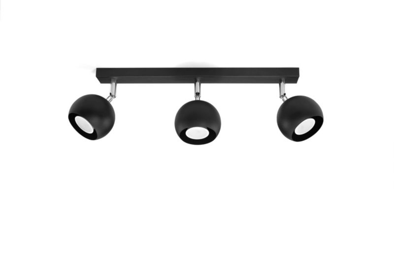Spot Sollux Lighting Oculare  czarny-chromowany  3 x GU10 x 40W IP20 wym: 45 x 45 cm - 1 szt.