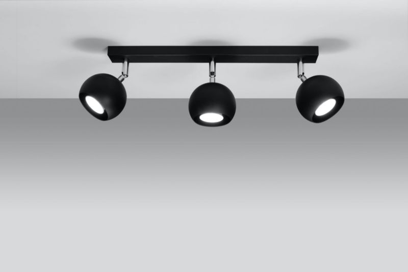 Spot Sollux Lighting Oculare  czarny-chromowany  3 x GU10 x 40W IP20 wym: 45 x 45 cm - 1 szt.