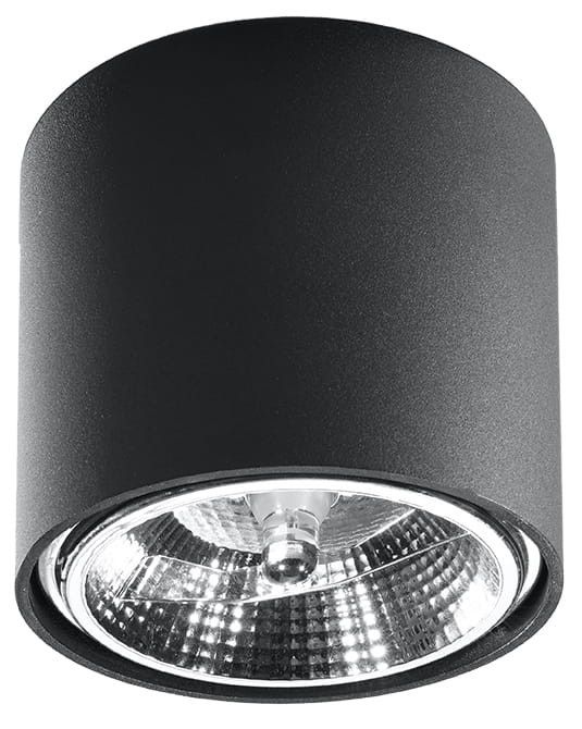 Spot Sollux Lighting Tiube  czarny  1 x GU10 x 40W IP20 wym: 12 x 12 cm - 1 szt.