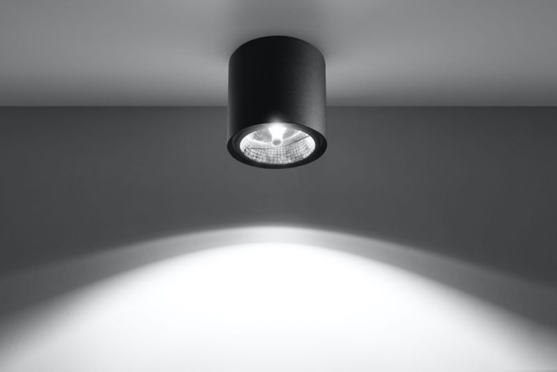 Spot Sollux Lighting Tiube  czarny  1 x GU10 x 40W IP20 wym: 12 x 12 cm - 1 szt.