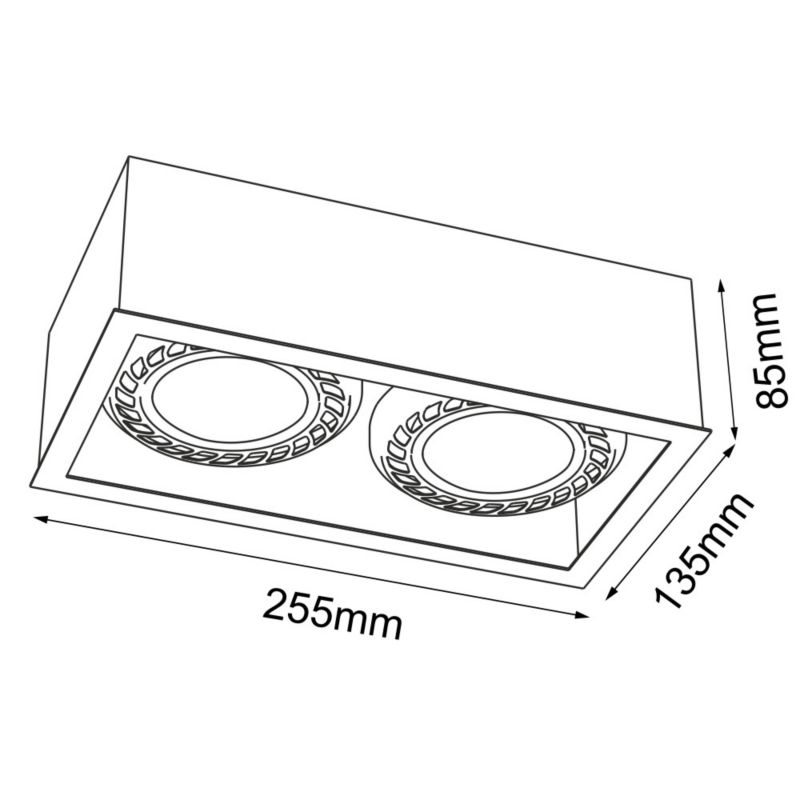 Spot sufitowy Brosline Cage biały  2 x GU10 x 18W IP20 wym: 8,5 x 25,5 x 13,5 cm - 1 szt.
