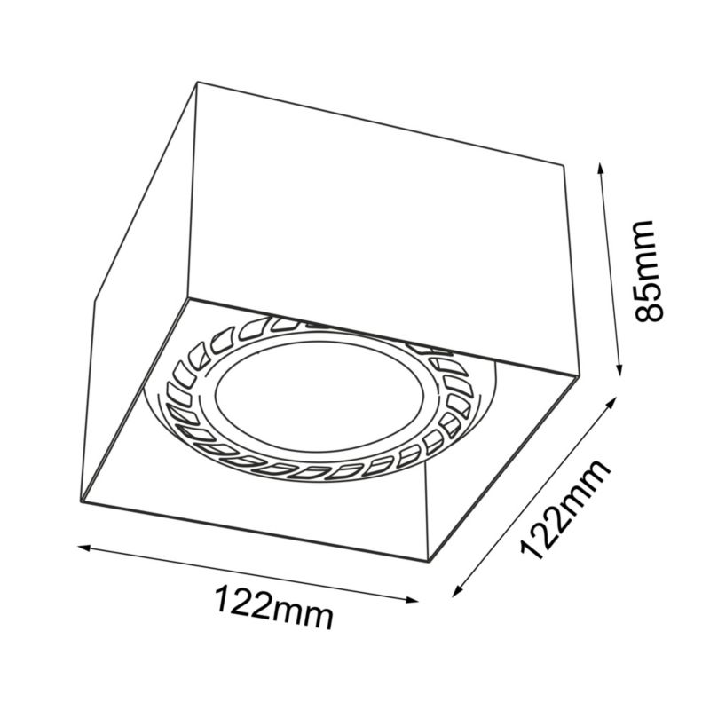Spot sufitowy Brosline Cage czarny  1 x GU10 x 18W IP20 wym: 8,5 x 12,2 x 12,2 cm - 1 szt.