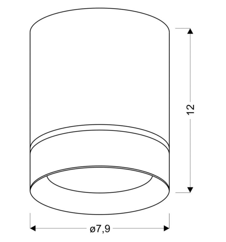 Spot sufitowy Candellux Tuba  biały  1 x GU10 x 15W IP20 wym: 7,9 x 7,9 cm - 1 szt.