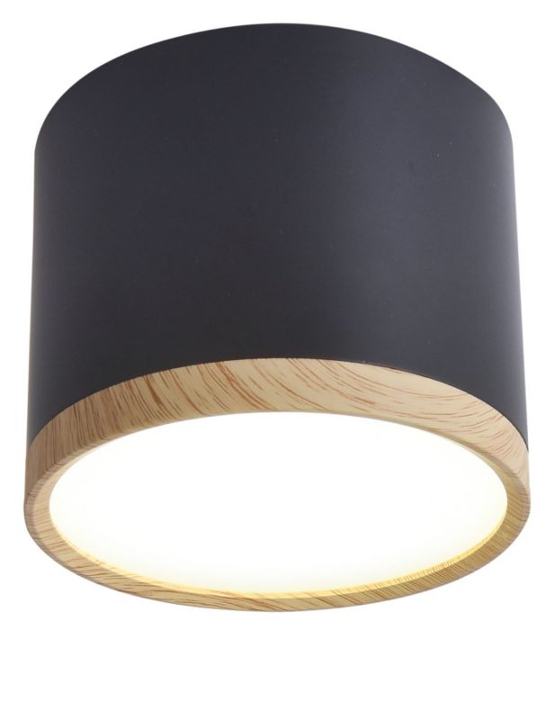 Spot sufitowy Candellux Tuba  czarny-jasne drewno LED 9W 4000K 650lm  IP20 wym: 8,8 x 8,8 cm aluminium - 1 szt.