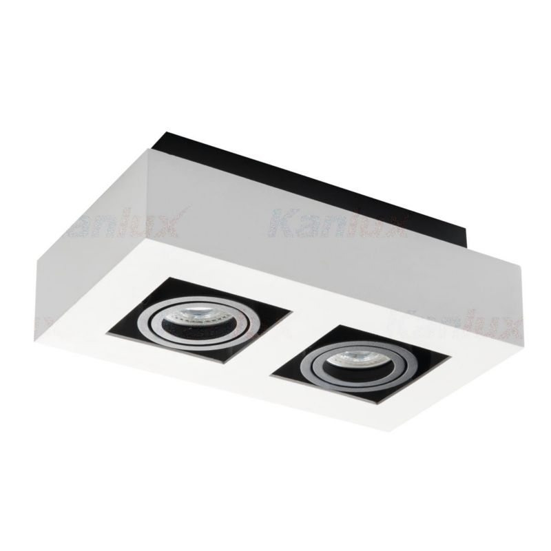 Spot sufitowy Kanlux Stobi biało-czarny  2 x GU10 x 25W IP20 wym: 14 x 25 cm - 1 szt.