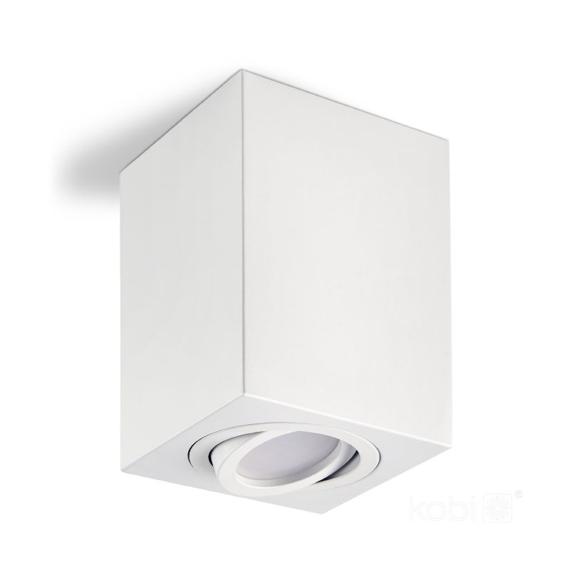 Spot sufitowy nowoczesny biały kwadratowy ruchome oczko 1xGU10 50W OH37 L Kobi 1 szt.